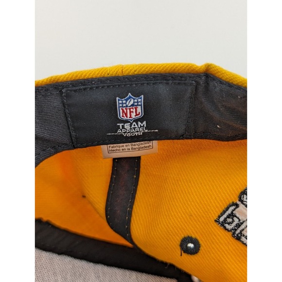 Youth Pittsburgh Steelers NFL Team Apparel Snapback Hat Football Black Yellow - Picture 6 of 6